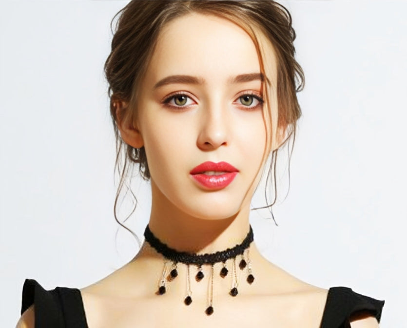 Water Drop Tassel Choker Necklace